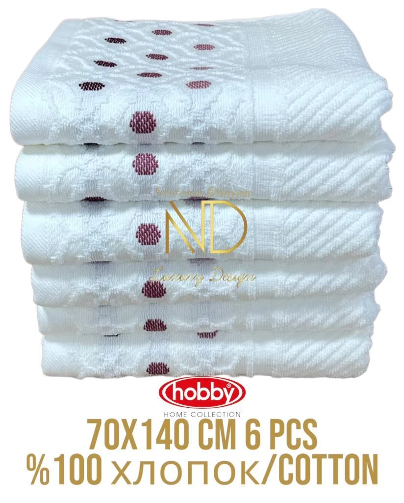 Hobby Pamuk 6´lı 70x140 Banyo Havlu Seti Sedna Mor
