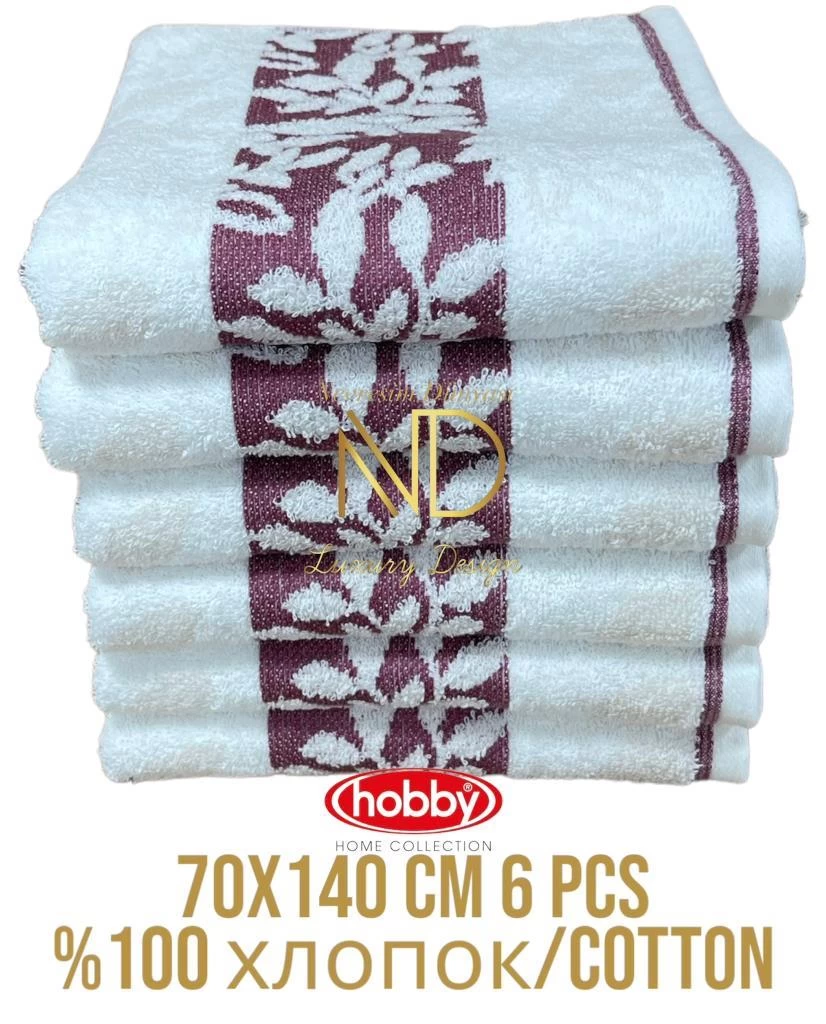 Hobby Pamuk 6´lı 70x140 Banyo Havlu Seti Spring Mor