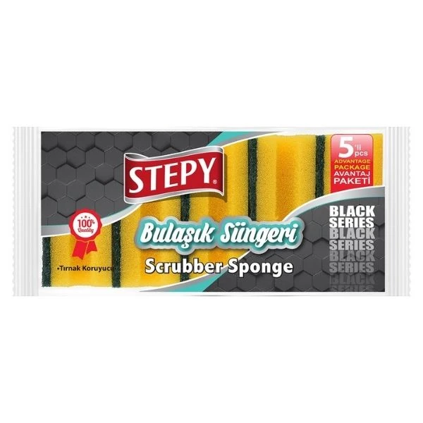 Stepy Oluklu Bulaşık Süngeri 5’li