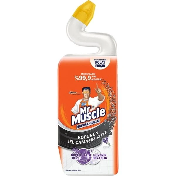 Mr Muscle Çamaşır Suyu Katkılı Lavanta Köpüren Jel Tuvalet Temizleyici 750 ml