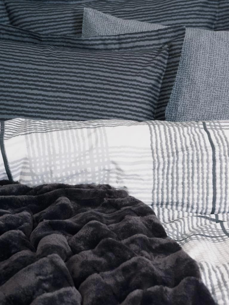 Cotton Box Trim Çift Kişilik Battaniyeli Nevresim Takımı Smooth Siyah