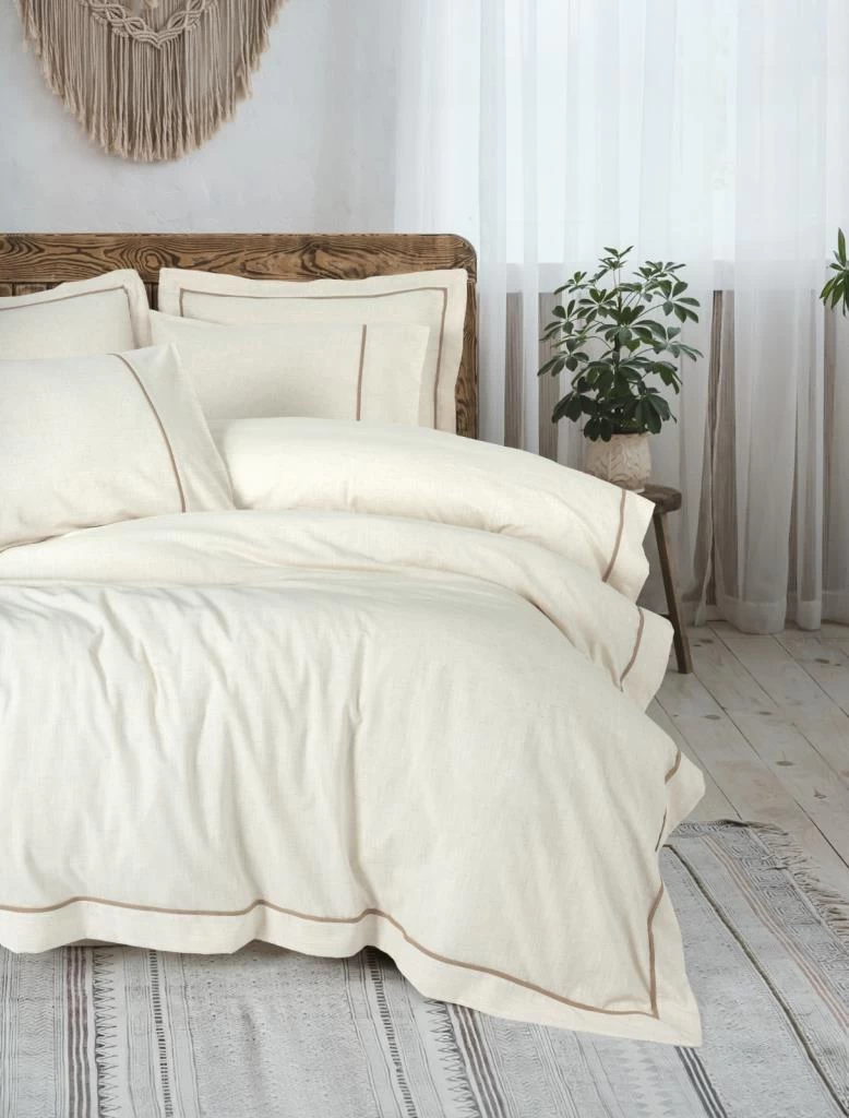 Cotton Box Çift Kişilik Nevresim Takımı Inborn Banded Kahve