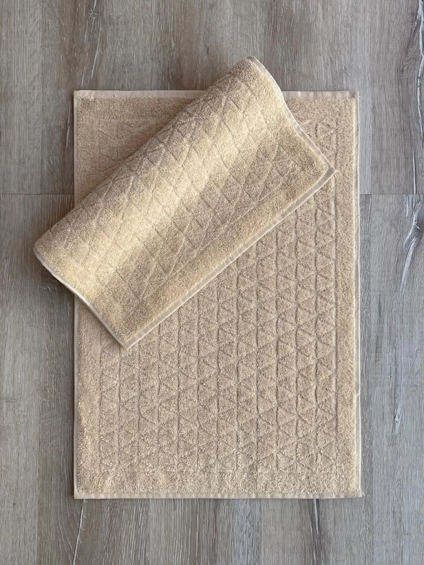 Cotton Box Jakarlı Paspas Seti Üçgen Bej 2li 50x70