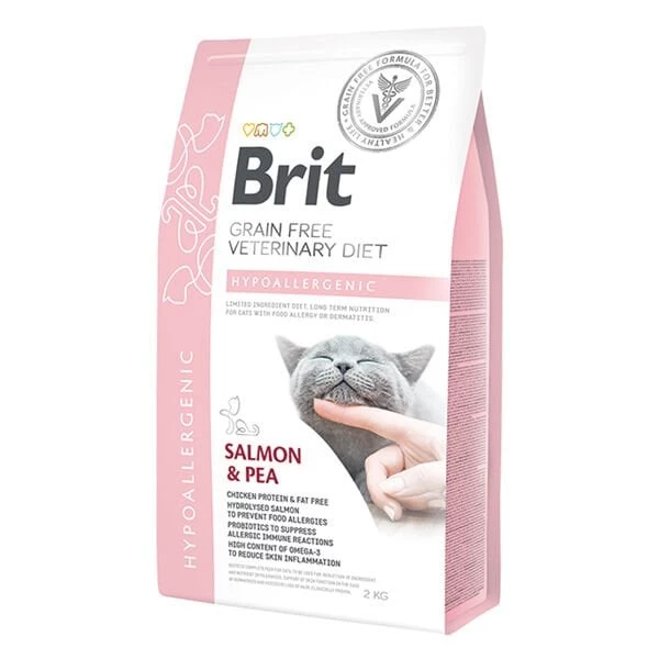 Brit Veterinary Diet Hypo-allergenic Tahılsız Cilt Sağlığı Destekleyici Somonlu Kedi Maması 2 Kg