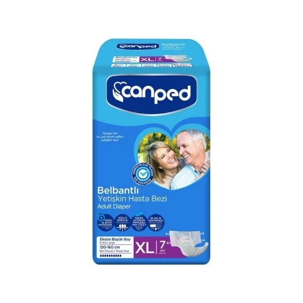 Canped Yetişkin Bel Bantlı Hasta Bezi XL Ekstra Büyük Boy 7’li