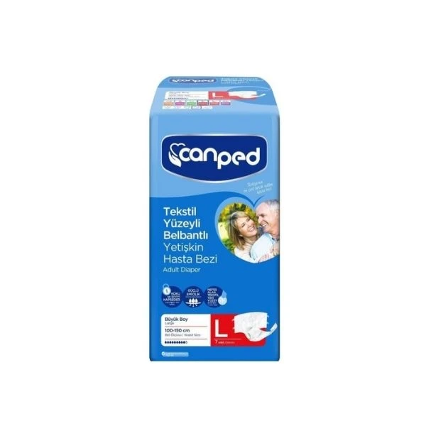 Canped Bel Bantlı Büyük Hasta Bezi L 7’li
