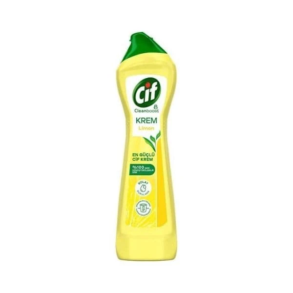 Cif Krem Yüzey Temizleyici Limon Kokulu Yağ Ve Kireç Sökücü Leke Çıkarıcı 500 Ml