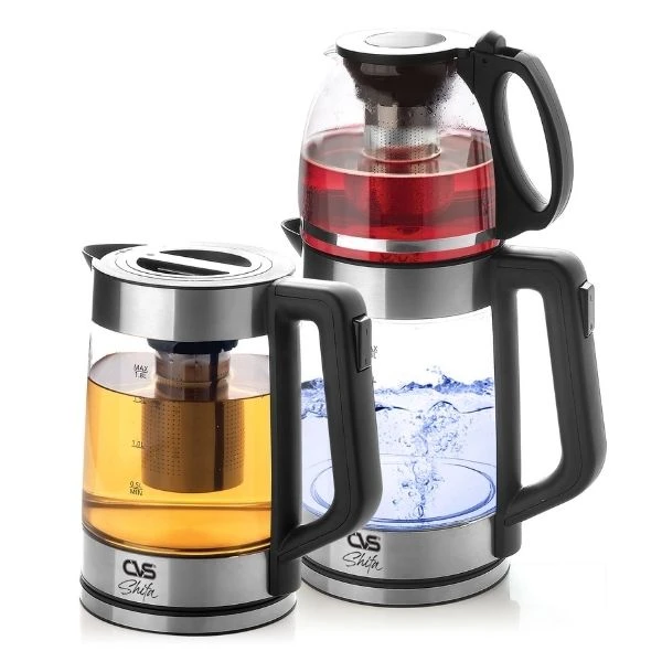 Cvs Shifa Elektrikli Çay Makinesi Cam Demlik 1,8 Lt+1,2 Lt Dn1524