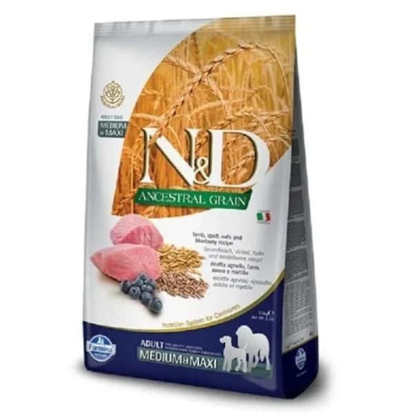 N&d Düşük Tahıllı Kuzu Etli Yaban Mersinli Orta Irk Ve Büyük Irk Yetişkin Köpek Maması 2.5 Kg