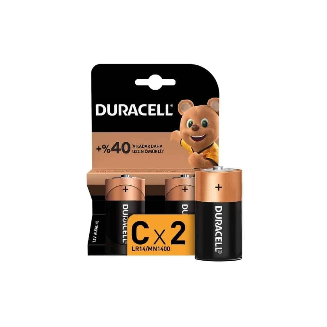 Duracell Alkalin C Orta Boy Pil 2'li