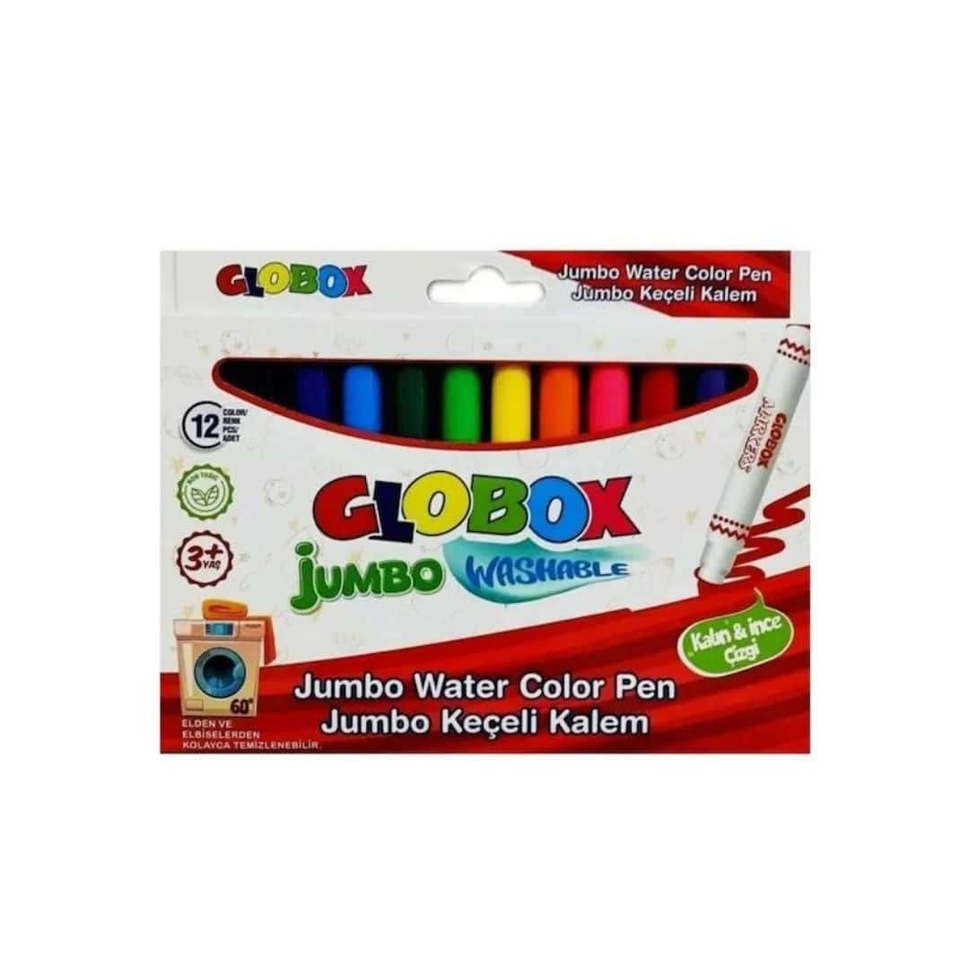 Globox Jumbo Yıkanabilir Keçeli Kalem 12 'li