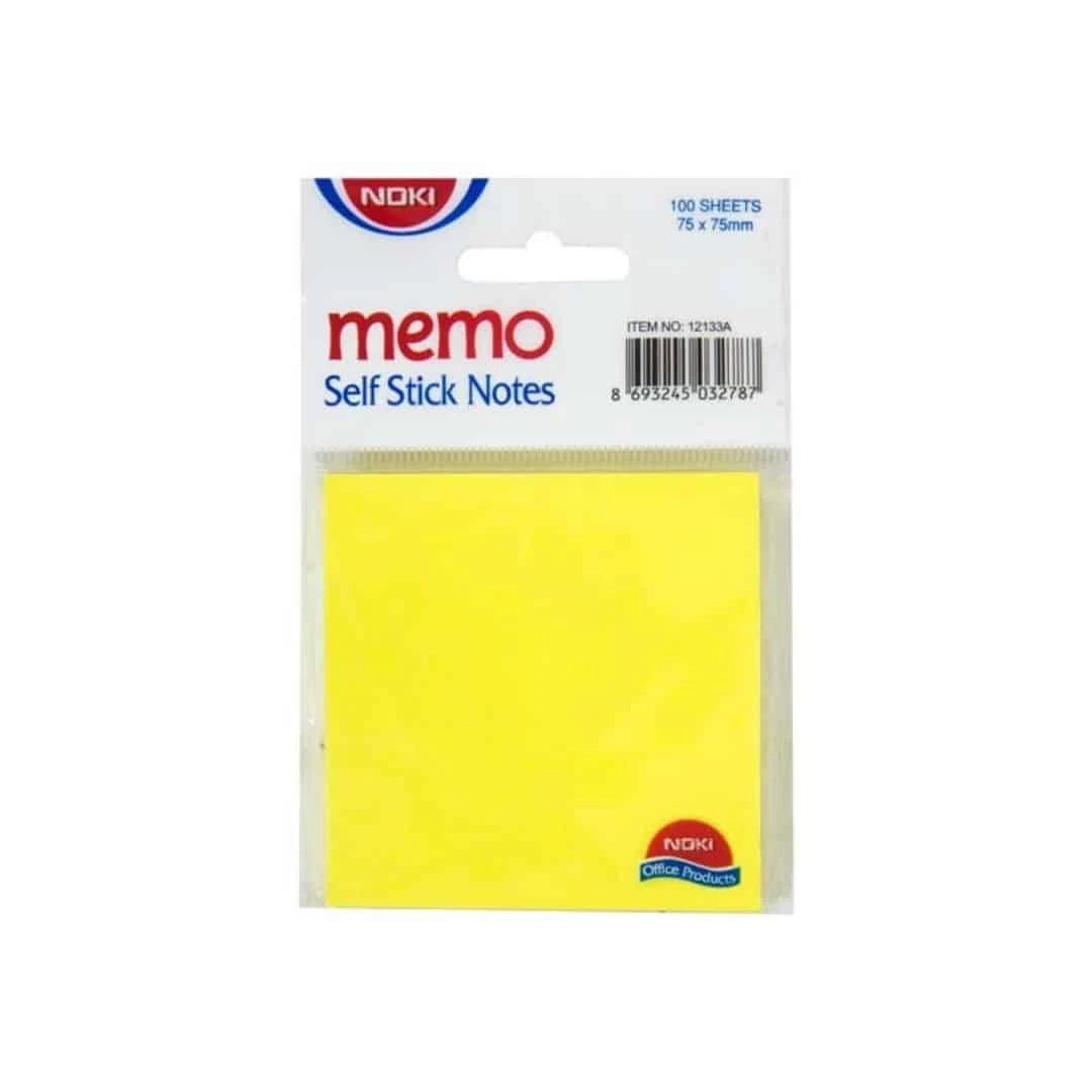 Noki Memo Askılı Yapışkanlı Not Kağıdı 75x75 Limon Sarı