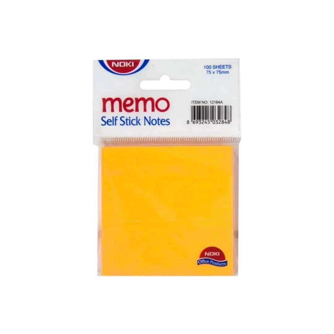 Noki Memo Askılı Yapışkanlı Not Kağıdı 75x75 Turuncu