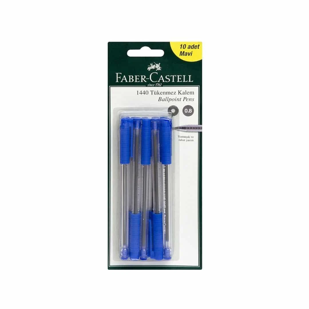 Faber Castell 1440 Mavi Tükenmez Kalem 10'lu