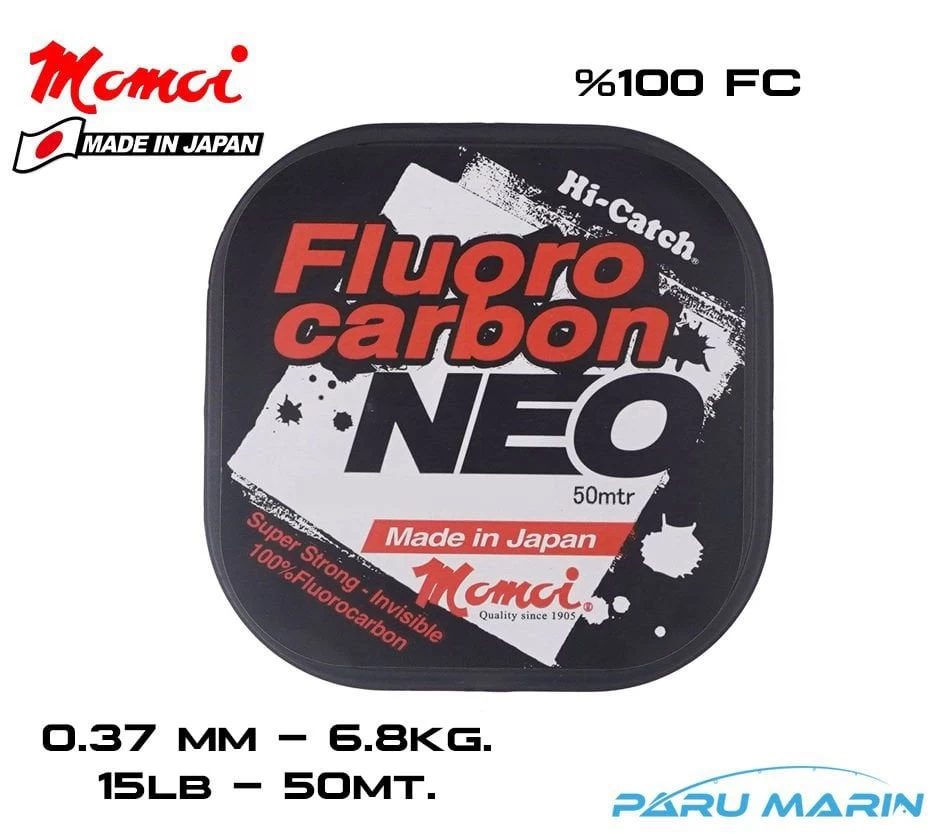 Momoi Hi-catch Neo %100 Fc Shock Leader 0.37mm-6.8kg. 50mt.