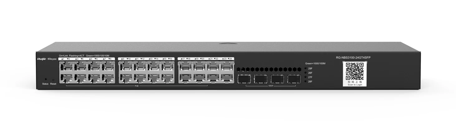 Ruİjİe-reyee  Rg-nbs3100-24gt4sfp 24xge-4xge/sfp YÖnetİlebİlİr F.gİgabİt Network Swİtch