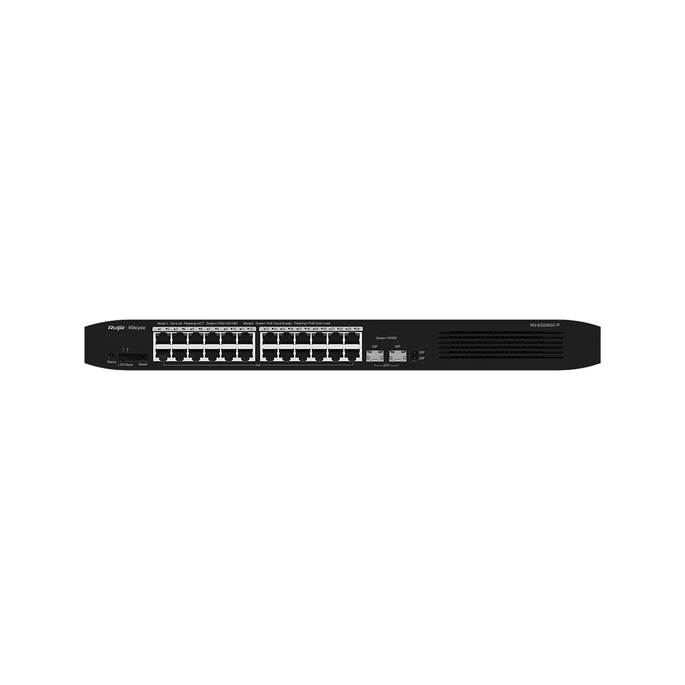 Ruİjİe-reyee Rg-es226gc-p 26xge-2xge/sfp-2xge Uplİnk YÖnetİlebİlİr 370w Poe Swİtch
