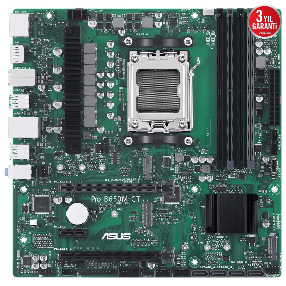 Asus Pro B650m-ct-csm Ddr5 Amd B650 Am5 Soket Ddr5