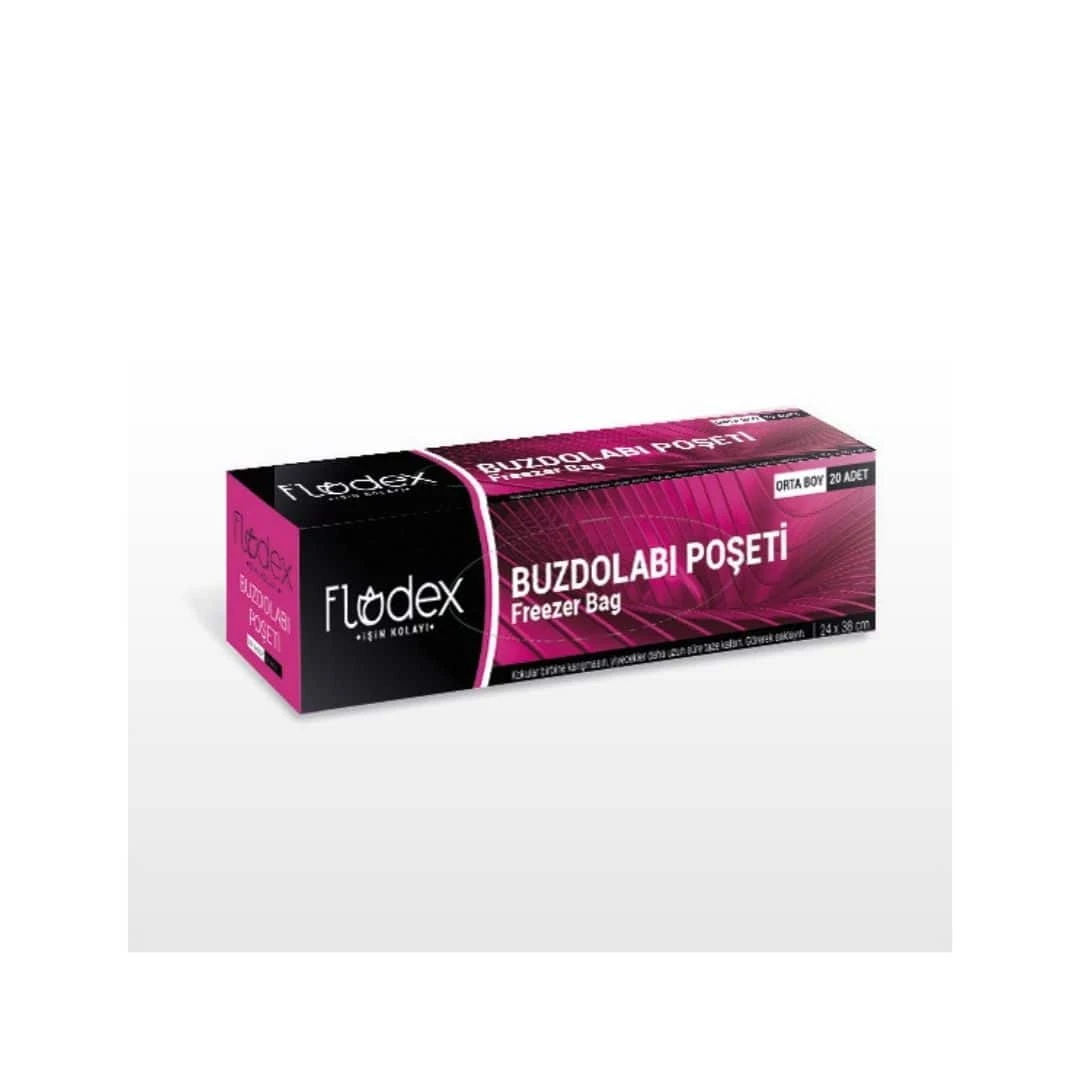 Flodex Buzdolabı Poşeti Orta Boy 24x38cm Tekli 20'li Paket