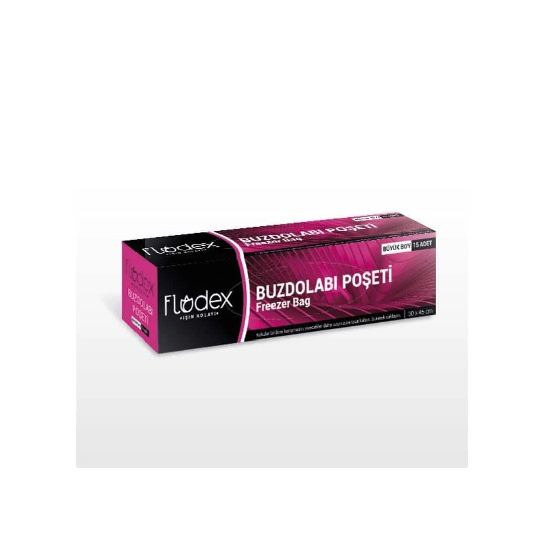 Flodex Buzdolabı Poşeti Büyük Boy 30x45cm Tekli 15'li Paket