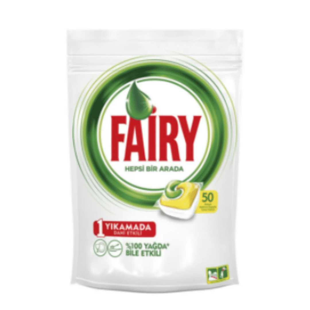 50'li Fairy Hepsi Bir Arada Limonlu Bulaşık Makinesi Kapsülü