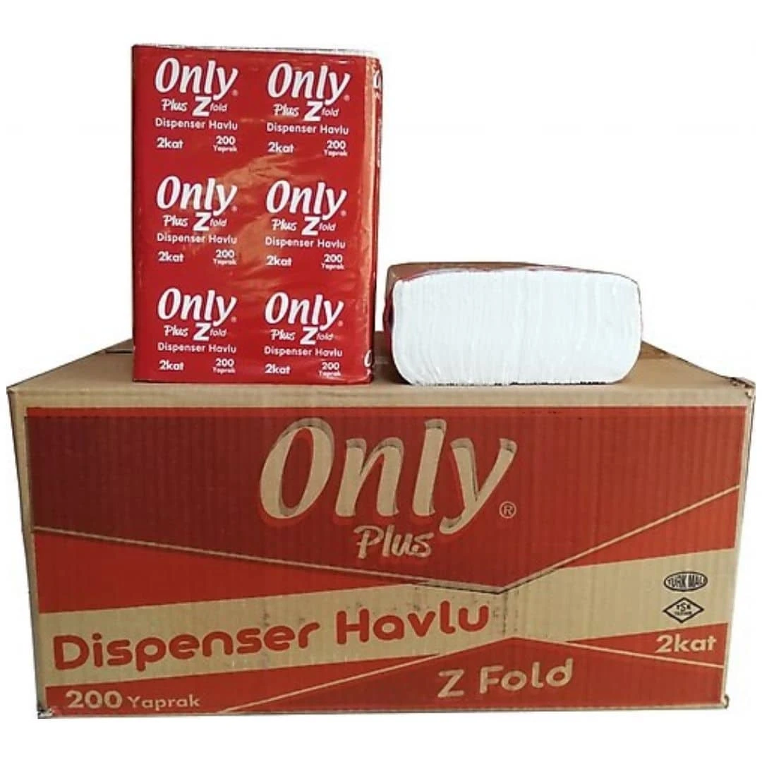 12'li Only Plus 200 Yaprak Z Katlı 22 Cm X 23 Cm Paket Kağıt Havlu