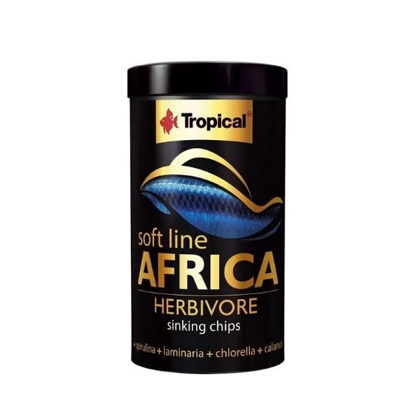 Tropical Softline Africa Herbivore Chips Otçul Afrika Balıkları Için Yumuşak Taneli Balık Yemi Medium 250 Ml 130 Gr