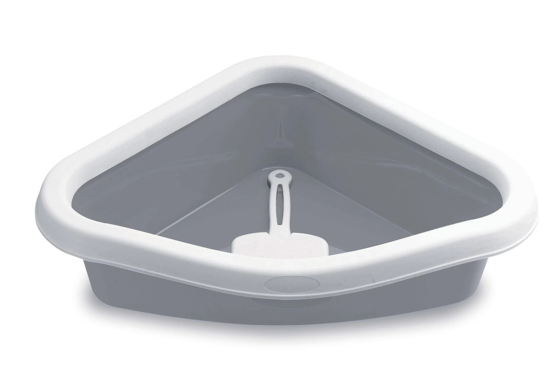 Stefanplast Sprint Corner Köşeli Açık Kedi Tuvaleti Beyaz/gri 56x40x14 Cm