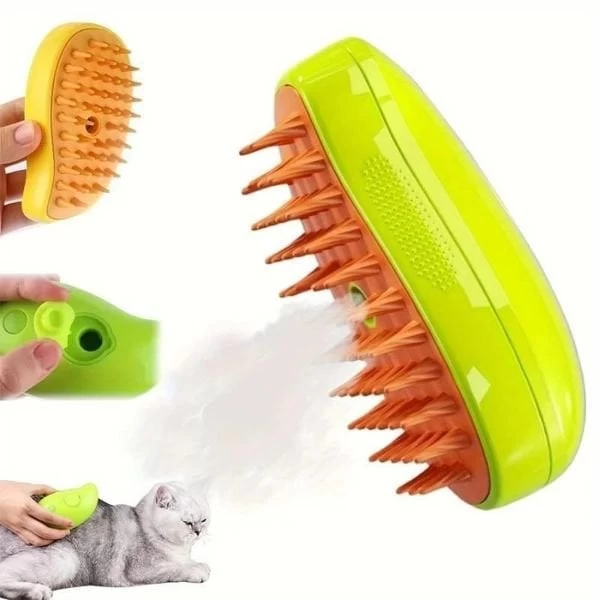 Unique Pet Brush Buharlı Kedi Ve Köpek Masaj Ve Tüy Toplama Tarağı Yeşil