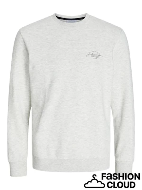 Jack & Jones Üç İplik Küçük Baskılı Erkek Sweatshirt  - Beyaz XL Beden