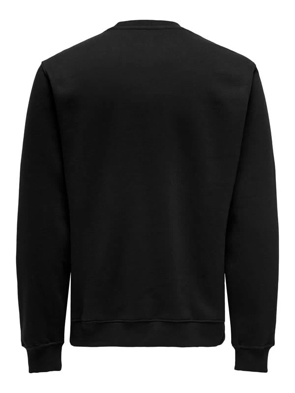 Only & Sons Sıfır Yaka Şardonlu Erkek Sweatshirt  - Siyah XL Beden