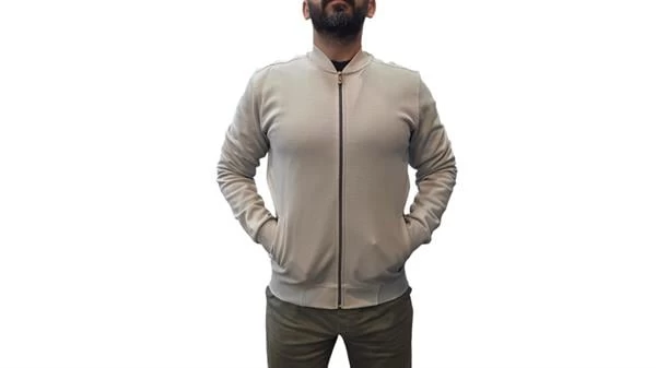 Hakim Yaka Tam Fermuar Erkek Hırka - Renk: Gri, Beden: Xxlarge