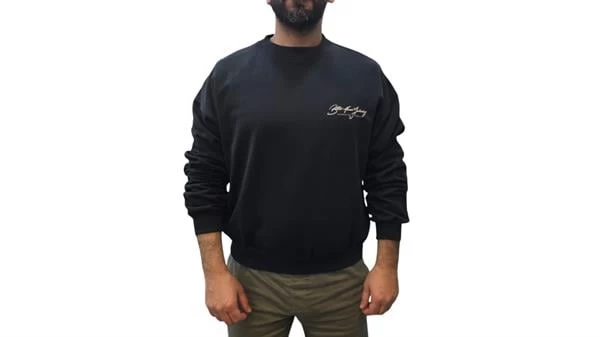 Oversıze Sırt Baskılı Erkek Sweatshırt - Renk: Siyah, Beden: Small