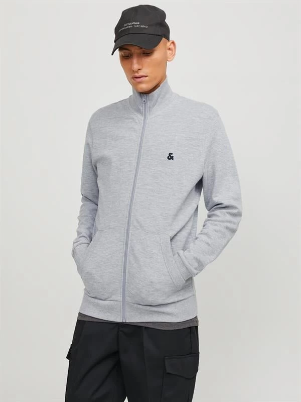 Jack & Jones Cep Detaylı Pamuk Fermuarlı Sweatshirt  - Gri L Beden