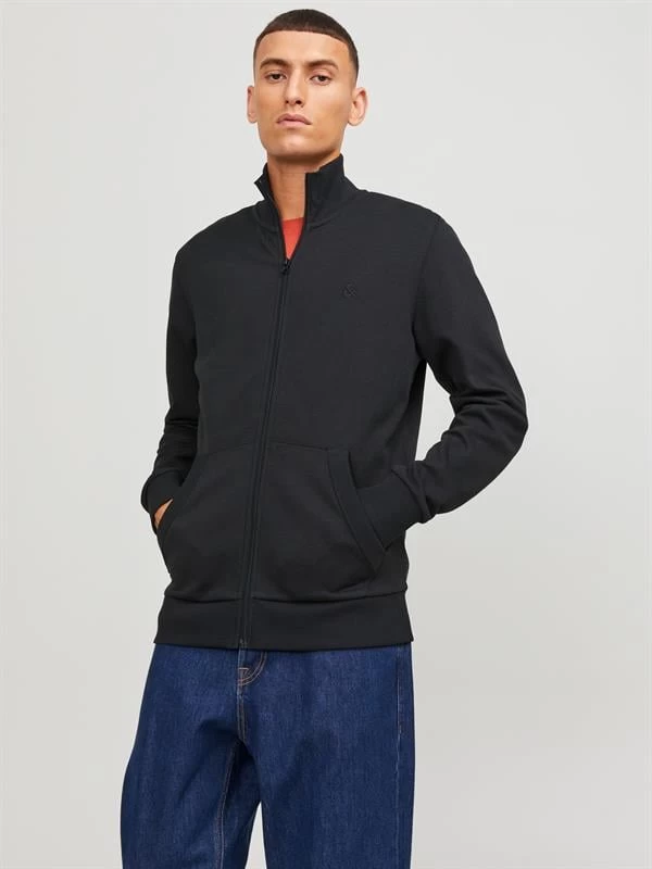 Jack & Jones Cep Detaylı Pamuk Fermuarlı Sweatshirt  - Siyah XL Beden