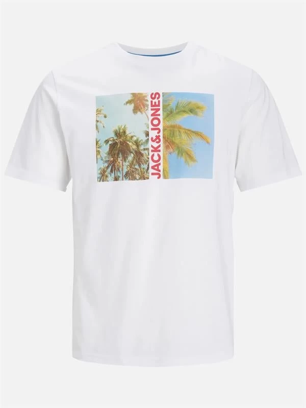 Jack & Jones Dıgıtal Baskı Erkek T-Shirt  - Beyaz XL Beden