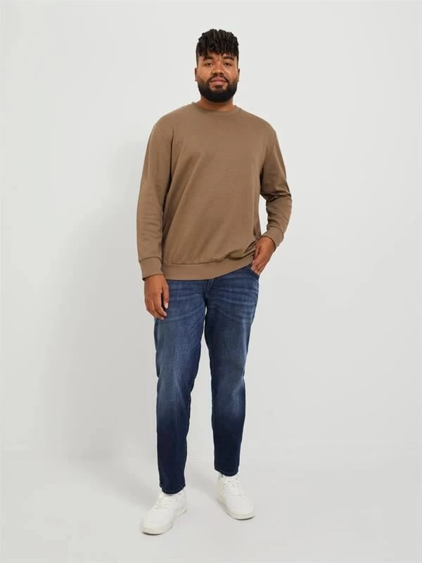 Jack & Jones Büyük Beden Erkek T-Shirt - Kahve 5XL