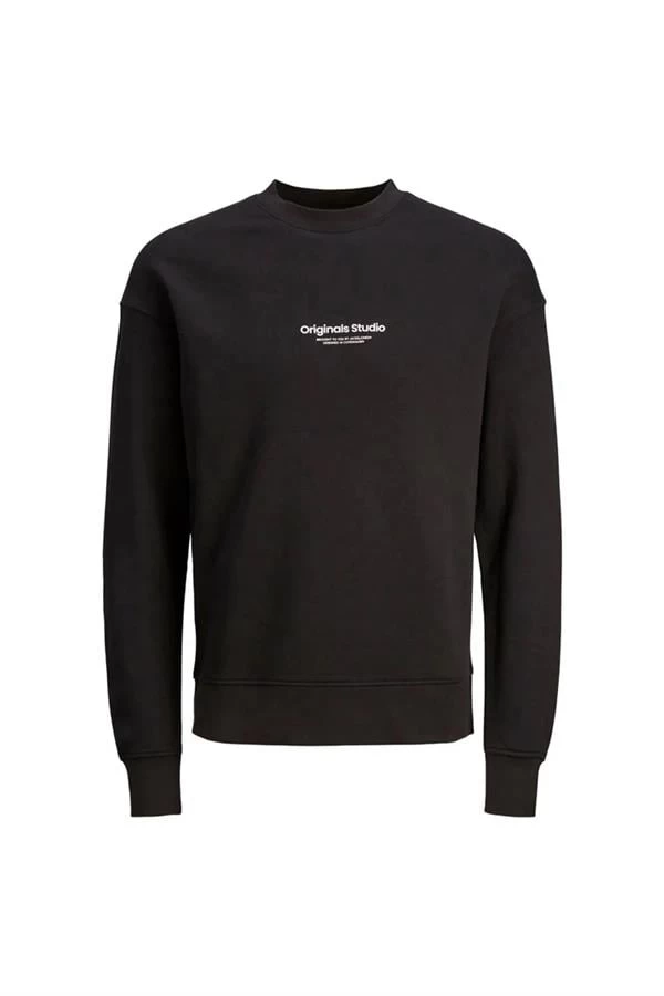 Jack & Jones Büyük Beden Erkek Sweatshirt  Siyah - Siyah 3XL