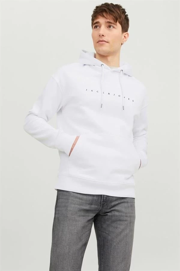 Jack & Jones Logo Baskılı Erkek Sweatshirt - Beyaz L Beden