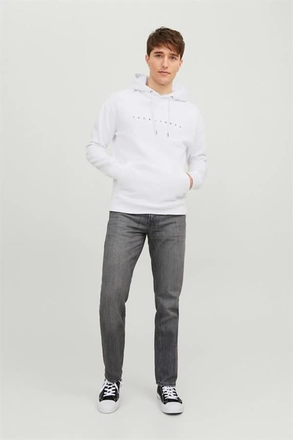 Jack & Jones Logo Baskılı Erkek Sweatshirt - Beyaz L Beden