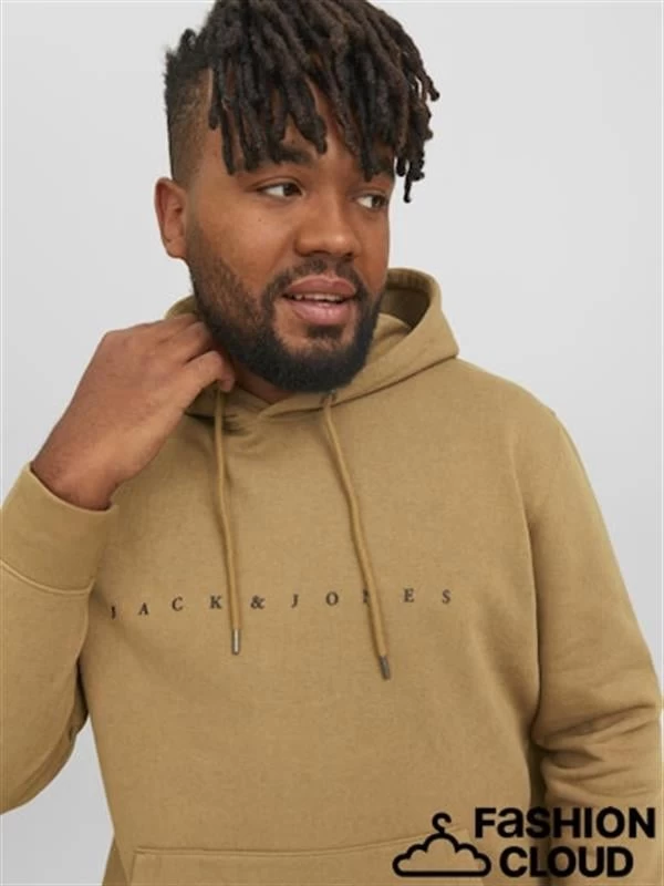 Jack & Jones Nakış Model Büyük Beden Erkek Sweatshirt - Kahverengi 5XL Beden