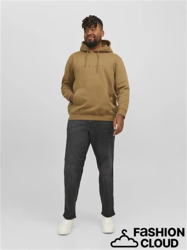 Jack & Jones Nakış Model Büyük Beden Erkek Sweatshirt - Kahverengi 5XL Beden