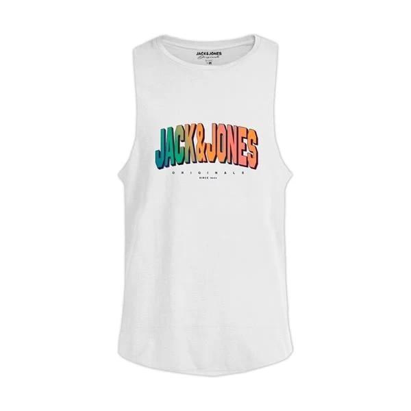 Jack & Jones Relax Fit Kolsuz T-Shirt - Beyaz 2XL Beden