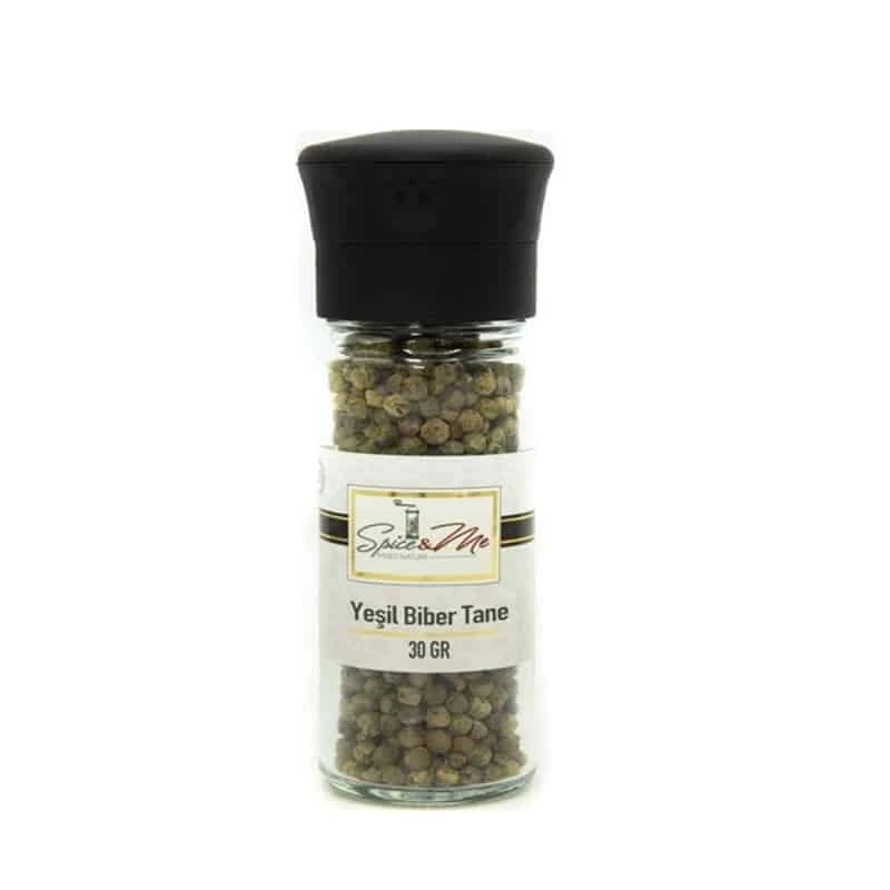 30 Gr Spice&me Yeşil Biber Tane Değirmen Kapak Cam Şişe