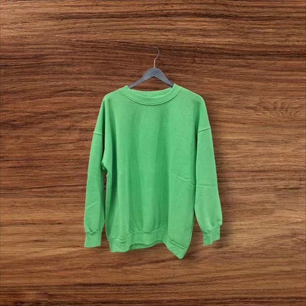 Lespepes Oversıze Kadın Şardonlu Sweatshırt - Renk: YeŞİl, Beden: Medium