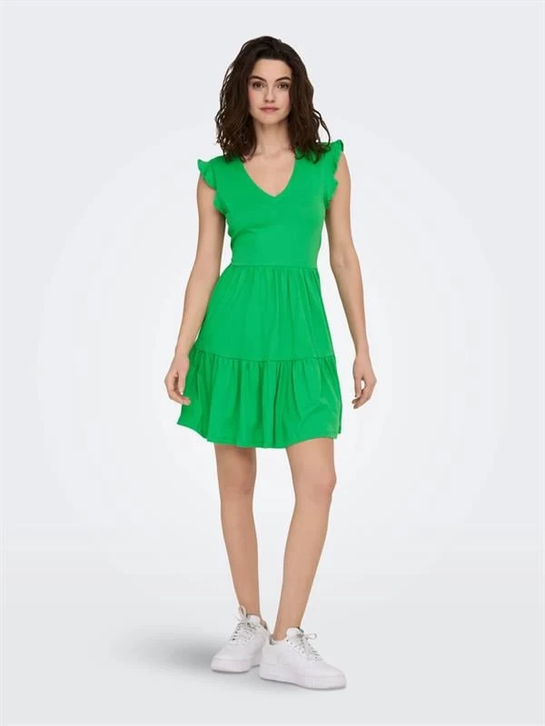 Only Frıll Dress152269921 Kadın Elbise - Yeşil XXL Beden