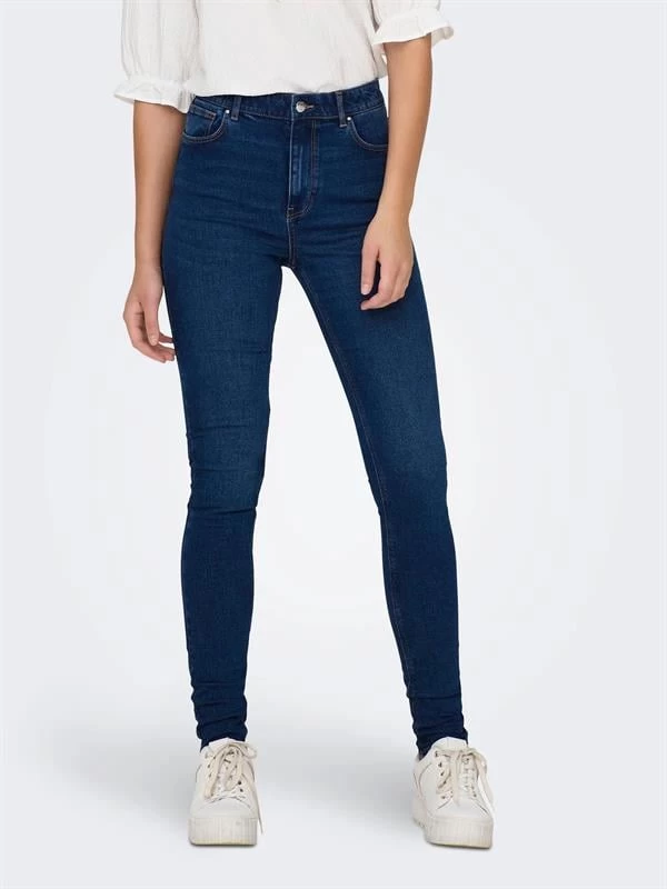 Only Yüksek Bel Dar Kesim Jean - Mavi 30-32