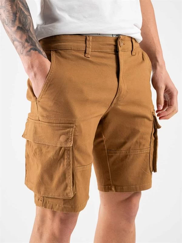 Only & Sons Normal Kesim Likralı Gabardin Kargo Şort - Kahve XS Beden
