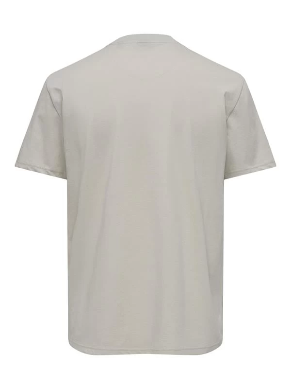 Only & Sons Baskılı Erkek T-Shirt - Bej M Beden