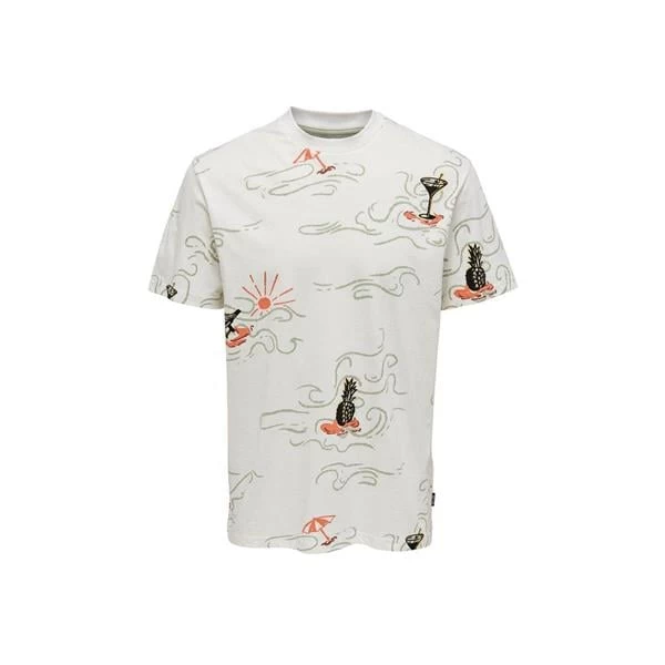 Only & Sons Relax Fit Unisex T-Shirt - Beyaz XL Beden
